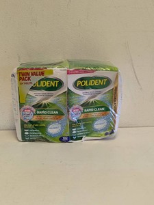 NEW POLIDENT ANTIBACTERIAL DENTAL APPLIANCE CLEANER 2PK