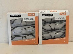 (2) NEW FOSTER GRANT 1.25 READING GLASSES 3PK