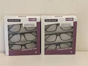 (2) NEW FOSTER GRANT 1.50 READING GLASSES 3PK