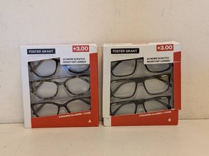 (2) NEW FOSTER GRANT 3.00 READING GLASSES 3PK