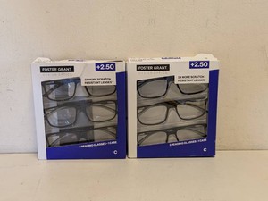 (2) NEW FOSTER GRANT 2.50 READING GLASSES 3PK