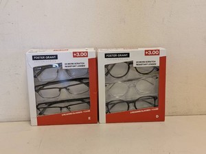 (2) NEW FOSTER GRANT 3.00 READING GLASSES 3PK