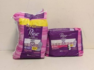 (2) NEW POISE PADS SERVIETTES 48PK