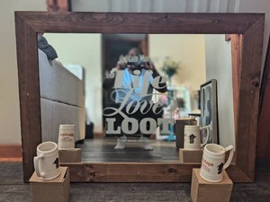 Large Captain Morgan Mirror and Vintage Mugs