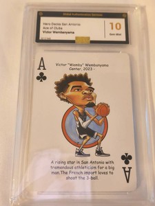 Victor Wembanyama Ace Of Club Card Graded 10