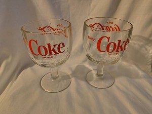 2 Vintage Coca Cola Goblets
