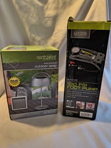 NEW IN BOX - Solar Powered Lamp & 100 PSI Foot Pump