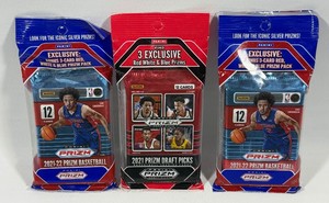 (2) 2021-22 Prizm Basketball Fat Packs  (1) 2021 Prizm Draft Picks Fat Packs