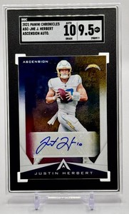 Justin Herbert SGC 9.5  10 Auto 2021 Chronicies Ascension Autograph Football Card No. ASC-JHE
