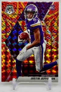 Justin Jefferson 2020 Mosaic Reactive GoldRed Minnesota Vikings Rookie Football Card No. 209
