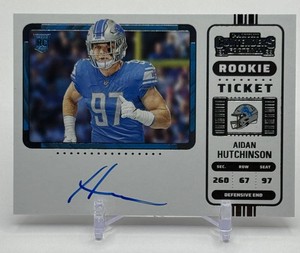Aidan Hutchinson 2022 Contenders Rookie Ticket Auto Rookie Football Card No. 102