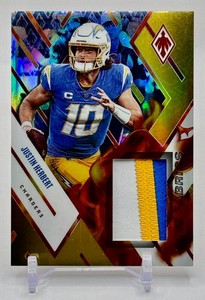 Justin Herbert 2022 Phoenix Fire Fabrics 3-Color Patch 2035 Football Card No. FIRE-2