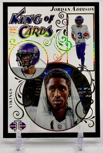 Jordan Addison 2023 Illusions King Of Cards Black 2850 Minnesota Vikings Rookie Football Card No. 19