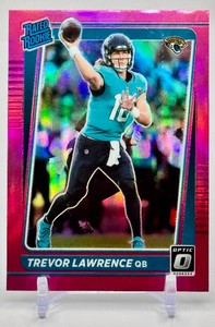 Trevor Lawrence 2021 Donruss Optic Rated Rookie Pink Rookie Football Card No. 201