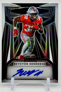 Teveyon Henderson 2023 Leaf Metal Auto 55 Rookie Football Card No. BA-TH1