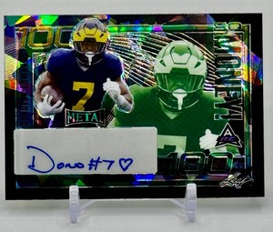 Donovan Edwards 2023 Leaf Metal So Money 11 Auto Rookie Football Card No. SM-DE1