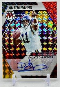 Daunte Culpepper 2023 Mosaic RedYellow Fusion Auto Minnesota Vikings Football Card No. AM-DC
