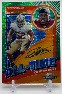 Patrick Willis 2023 Contenders Optic All-Time Contenders Green Auto 1720 Football Card No. ATC-PW