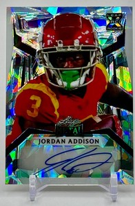 Jordan Addison 2023 Leaf Metal Portrait Auto 45 Minnesota Vikings Rookie Football Card No. PA-JA1