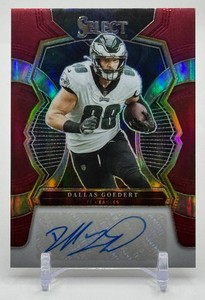 Dallas Goedert 2022 Select Signatures Red 3549 Auto Football Card No. SIP-DG