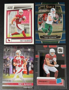 Trey McBride 4-Card Rookie Football Card Lot