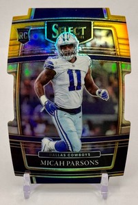Micah Parsons 2021 Select YellowBlack Concourse Die-Cut Rookie Football Card No. 85