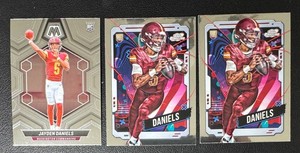 Jayden Daniels 3-Card Rookie Football Card Lot