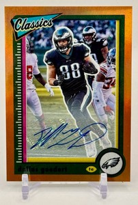 Dallas Goedert 2022 Classics Orange Auto 1010 Football Card No. 80