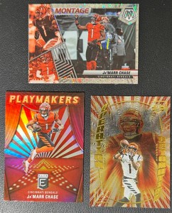 Jamarr Chase 3-Card Insert Football Card Lot