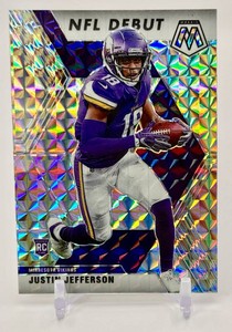 Justin Jefferson 2020 Mosaic Silver Prizm Minnesota Vikings Rookie Football Card No. 270