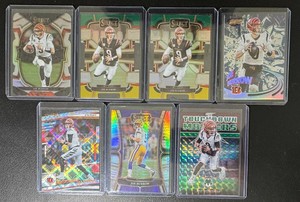 Joe Burrow 7-Card Parallel Football Card Lot