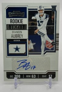 Brandon Aubrey 2023 Contenders Base Rookie Ticket Auto Football Card No. 275