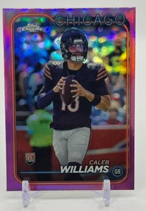 Caleb Williams 2024 Topps Chrome Pink Rookie Football Card No. 202