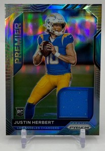 Justin Herbert 2020 Prizm Premier Jerseys Rookie Football Card No. 29