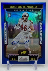 Dalton Kincaid 2023 Score Artists Proof 0735 Rookie Auto Football Card No. 338