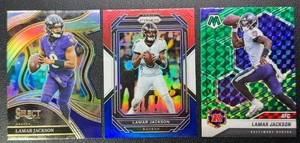 Lamar Jackson 3-Card Parallel Football Card Lot