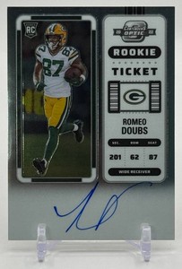 Romeo Doubs 2022 Contenders Optic Rookie Ticket Auto Rookie Football Card No. 132