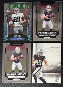 Brock Bowers 4-Card Rookie Football Card Lot