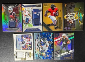 New England Patriots 7-Card NumberedSwatch Football Card Lot