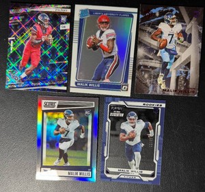 Malik Wills 5-Card NumberedParallel Rookie Football Card Lot