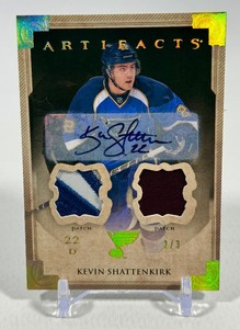 Kevin Shattenkirk Numbered 23 DUAL PATCH AUTO 2013-14 Artifacts #46 SUPER RARE Hockey Card