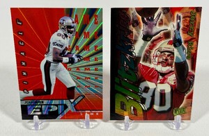 Jerry Rice 2 Insert Card Lot 1997 Epix and Fleer Ultra Blitzkreig Football Cards