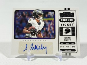 Isaiah Likely Auto RC 2022 Contenders Rookie Ticket #216 Football Card