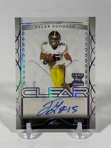 Tyler Goodson Auto RC Numbered 130 Bookend 2022 Leaf Trinity Clear #CA-TG1 Football Card