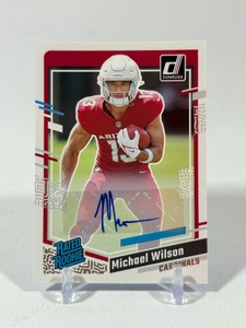 Michael Wilson Auto RC 2023 Donruss Rated Rookie #303 Football Card