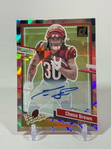 Chase Brown RC Auto 2023 Donruss The Rookies #39 Football Card