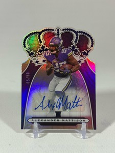 Alexander Mattison RC Auo 50 2019 Chronicles Crown Royale #CR-28 Numbered 550 Rookie Minnesota Vikigns Football Card