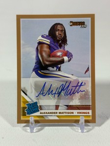 Alexander Mattison Auto RC 2019 Donruss Bronze Rated Rookie #331 Minnesota Vikings Football Card