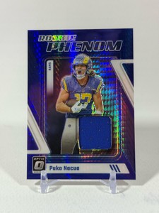 Puke Nacua RC Relic 2023 Donruss Optic Rookie Phenum Blue Hyper #10 Football Rookie Card