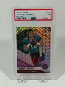 Trevor Lawrence RC PSA 7 NM Graded Slab 2021 Mosaic #301 Rookie Football Card